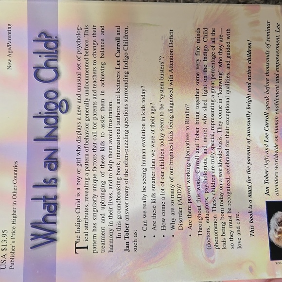 The Indigo Children Book by Lee Carroll & Jan Tober - Picture 3 of 7